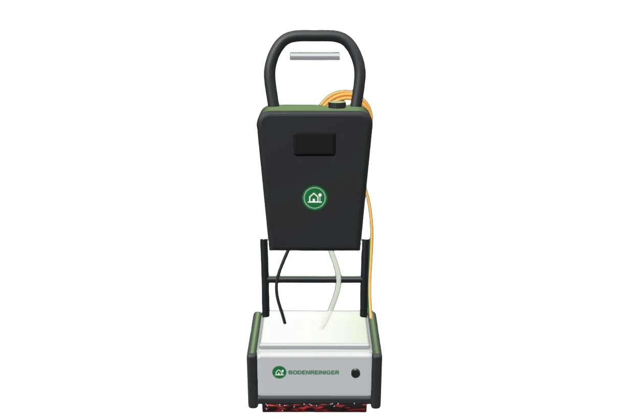 Profi-Bodenreinigungsmaschine mit zwei Bürstenwalzen (3D-Darstellung)